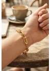 Mey İthalat® Gold Renk Pirinç Tifani Model Kadın Bileklik