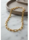 Mey İthalat® Gold Renk Pirinç Tifani Model Kadın Kolye