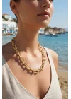 Mey İthalat® Gold Renk Pirinç Tifani Model Kadın Kolye