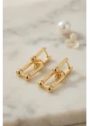 Mey İthalat® Gold Renk Pirinç Tifani Model Kadın Küpe