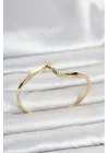 Mey İthalat® Gold Renk Pirinç Zikzak Model Kadın Bileklik