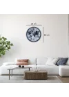 Mey İthalat® Gri 36 Cm Dünya Haritalı Duvar Saati