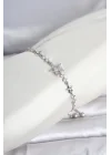 Mey İthalat® Gümüş Renk Pirinç Yıldız Model Asansörlü Kadın Bileklik