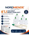 Mey İthalat®  Hacamat Masaj Kupası 6&amp;#39;lı Set | Vakumlu Kupa Masaj Seti | Silikon Başlıklı Manuel Pompalı Masaj Kupaları.