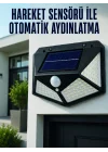 Mey İthalat® Hareket Sensörlü Güneş Enerjili Duvar Lambası Dış Mekan İçin Güçlü LED Aydınlatma