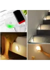 Mey İthalat®  Hareket Sensörlü Usb Şarjlı Spot a Mıknatıslı ve Yapışkanlı Gün Işığı Renk Led
