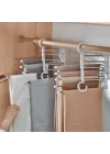 Mey İthalat®   Hareketli Dolap İçi Pantolon Kravat Şal Askı Sistemi Düzenleyici Katmanlı Askılık Organizer