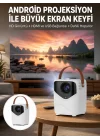 Mey İthalat® HD Ayaklı Portatif Projeksiyon Cihazı Bluetooth Wifi Akıllı Android İşlemcili Yeni Nesil