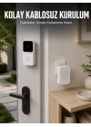 Mey İthalat® HD Kameralı Beyaz Görüntülü Kapı Zili Çift Yönlü Sesli Wi-Fi Akıllı Kapı Zili