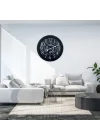 Mey İthalat® Heritage Black 60 Cm Çarklı Duvar Saati