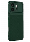 Mey İthalat®  Huawei Honor 600 Auto Focus Karbon Kapak - Koyu Yeşil
