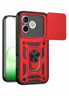 Mey İthalat®  Huawei Honor 600 Lite Pars Lens Yüzüklü Silikon - Kırmızı