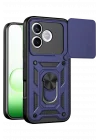 Mey İthalat®  Huawei Honor 600 Lite Pars Lens Yüzüklü Silikon - Lacivert