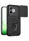 Mey İthalat®  Huawei Honor 600 Lite Pars Lens Yüzüklü Silikon - Siyah