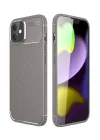 Mey İthalat®   iPhone 11 Kılıf Auto Focus Karbon Kapak - Gri