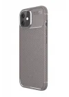 Mey İthalat®   iPhone 11 Kılıf Auto Focus Karbon Kapak - Gri
