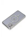 Mey İthalat®   iPhone 11 Kılıf Joke Simli Magneticsafe Kılıf - Gümüş