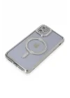 Mey İthalat®   iPhone 11 Kılıf Joke Simli Magneticsafe Kılıf - Gümüş