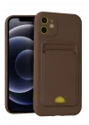 Mey İthalat®   iPhone 11 Kılıf Kelvin Kartvizitli Silikon - Kahverengi