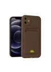 Mey İthalat®   iPhone 11 Kılıf Kelvin Kartvizitli Silikon - Kahverengi