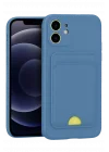 Mey İthalat®   iPhone 11 Kılıf Kelvin Kartvizitli Silikon - Mavi