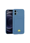 Mey İthalat®   iPhone 11 Kılıf Kelvin Kartvizitli Silikon - Mavi