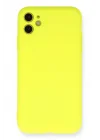 Mey İthalat®   iPhone 11 Kılıf Nano içi Kadife Silikon - Sarı