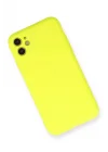 Mey İthalat®   iPhone 11 Kılıf Nano içi Kadife Silikon - Sarı