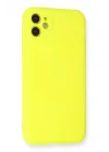 Mey İthalat®   iPhone 11 Kılıf Nano içi Kadife Silikon - Sarı