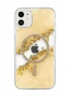 Mey İthalat®   iPhone 11 Lotus Simli Magsafe Kapak - Gümüş
