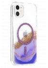 Mey İthalat®   iPhone 11 Lotus Simli Magsafe Kapak - Mor
