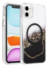 Mey İthalat®   iPhone 11 Lotus Simli Magsafe Kapak - Siyah