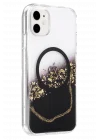 Mey İthalat®   iPhone 11 Lotus Simli Magsafe Kapak - Siyah