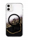 Mey İthalat®   iPhone 11 Lotus Simli Magsafe Kapak - Siyah