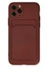 Mey İthalat®   iPhone 11 Pro Kılıf Kelvin Kartvizitli Silikon - Bordo