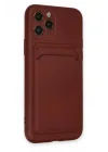 Mey İthalat®   iPhone 11 Pro Kılıf Kelvin Kartvizitli Silikon - Bordo
