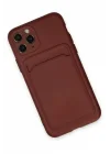 Mey İthalat®   iPhone 11 Pro Kılıf Kelvin Kartvizitli Silikon - Bordo