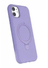Mey İthalat®   iPhone 11 Regal Magsafe Standlı Kapak - Lila