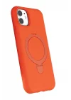 Mey İthalat®   iPhone 11 Regal Magsafe Standlı Kapak - Turuncu