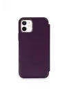 Mey İthalat®  iPhone 12 Kılıf Dolpin Kapaklı - Derin Mor