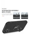 Mey İthalat®  iPhone 12 Kılıf Elit Yüzüklü Kapak - Siyah