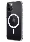 Mey İthalat®   iPhone 12 Kılıf Magneticsafe Şeffaf Silikon - Şeffaf