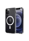 Mey İthalat®   iPhone 12 Kılıf Magneticsafe Şeffaf Silikon - Şeffaf