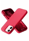 Mey İthalat®   iPhone 12 Kılıf Nano içi Kadife Silikon - Kırmızı