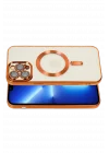 Mey İthalat®   iPhone 13 Pro Kılıf Kross Magneticsafe Kapak - Turuncu