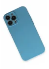 Mey İthalat®   iPhone 13 Pro Max Kılıf Nano içi Kadife Silikon - Mavi