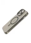 Mey İthalat®  iPhone 13 Pro Max Kılıf Tron Şeffaf Magsafe Kapak - Siyah