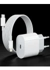 Mey İthalat® iPhone 14 13 12 11 Uyumlu 20W Hızlı Şarj Adaptörü Lightning Kablo Seti