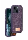 Mey İthalat®   iPhone 14 Bright Simli Kapak - Derin Mor