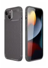 Mey İthalat®   iPhone 14 Kılıf Auto Focus Karbon Kapak - Gri